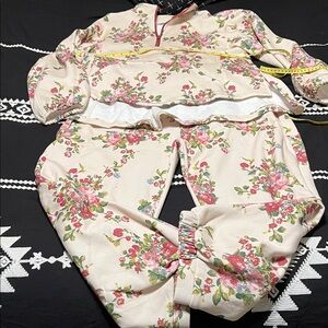 DAVI & DANI Floral Track Pants & Top Set